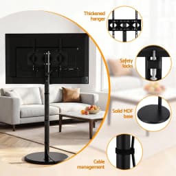 32 to 55 Inch Mobile TV Stand with Wheels Height and Tilt Adjustable Floor Mount
