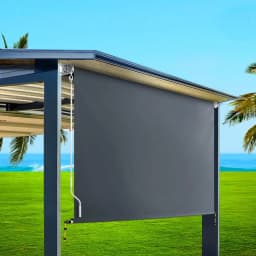 3x2.5M Outdoor Retractable Awning Blind Roll Down Canopy Window Shade Grey