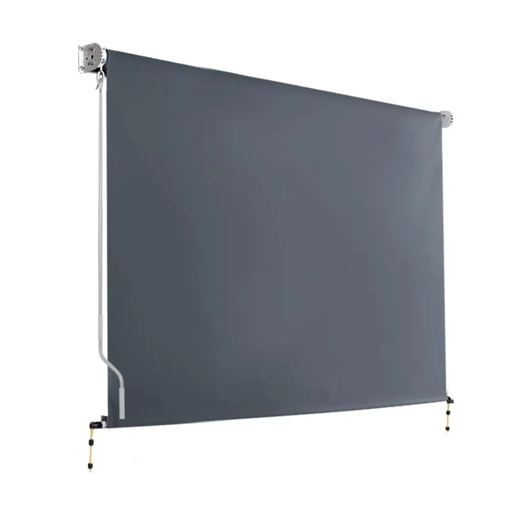 3x2.5M Outdoor Retractable Awning Blind Roll Down Canopy Window Shade Grey