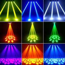 Professional 4pcs 120W RGBW Beam Spot Moving Head Lights + Aluminum Flight Case & Wheels – DMX Stage Lighting for DJ, Club, Wedding, Church