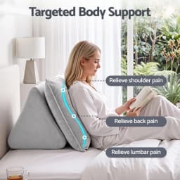 Ergonomic Bed Back Support Pillow with High Density Base Shredded Foam Velvet Cover for gaming Nursing Reading and Floor Seating