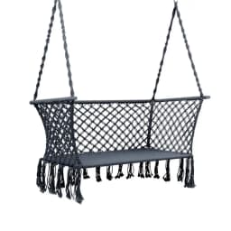 Outdoor Portable Camping Hammock Chair 2 Person Grey Hanging Swing Seat for Garden Patio Travel and Camping