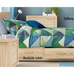 2 Pack Pine Bedside Table with 2 Drawers Modern Wooden Nightstand Storage Cabinet for Bedroom Furniture
