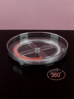 Rotatable Clear Makeup Organizer Storage Turntable Display Stand for Cosmetics and Jewelry