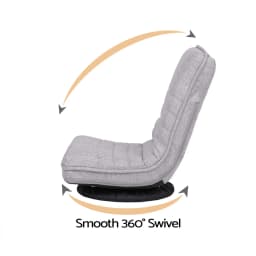 2 Pack Swivel Floor Chair 360 Adjustable Foldable Lounge Seat Grey Upholstered Floor Sofa Chair