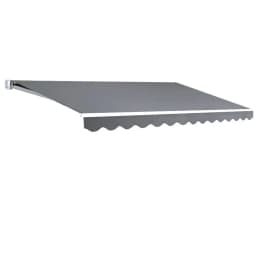 Retractable Folding Arm Awning Manual Sunshade 3M x 2.5M Pearl Grey Outdoor Patio Canopy Cover
