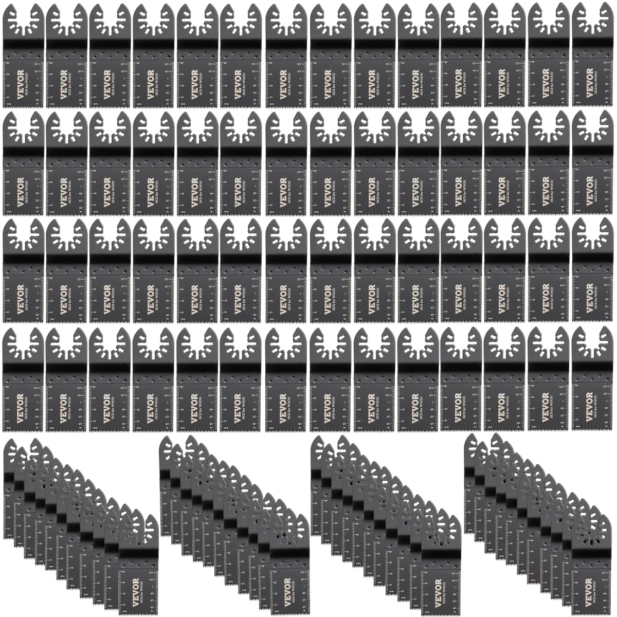 VEVOR 100PCS Oscillating Saw Blades Quick Release Multitool BladesKit HCS Tool Blades Cut Cutter for Wood Plastic Metal Nails