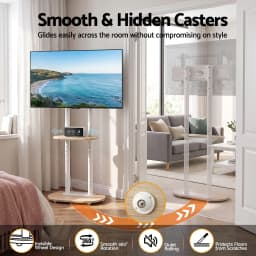 Mobile TV Floor Stand for 40 to 75 Inch Universal Adjustable Shelves with Wheels Mobility Stand