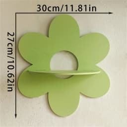 Flower Shape Wall Storage Holder Wooden Wall Art Wall Decoration Floating Plant Shelf For Bathroom Home Room Decor Gift Bedroom