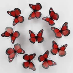 New 10Pcs 4.72 In Monarch Butterfly Decoration Stickers Fake Butterflies for Crafts Artificial Wall 3D Home Decor
