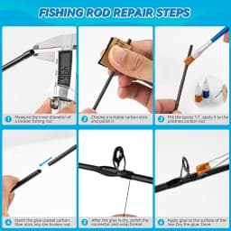 FishTrip Fishing Carbon Fiber Sticks Kit for Rod Repair High Strength 1mm~10mm*10cm for Repair Broken Fishing Rod