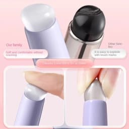 Nail Art Silicone Head Nail Brush Makeup Applicator Sticks Reusable Chrome Glitter Applying Easy-Daub Pigment Manicure Tools