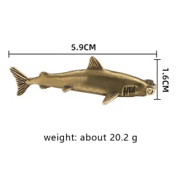 Hammerhead Shark Brass Decorative Figurines Marine Organisms Souvenir Desk Decoration Metal Figurine Ornaments Gift