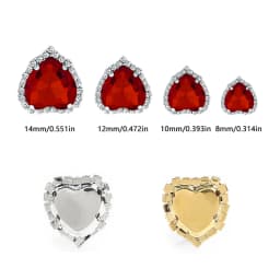 10PCS Heart Shaped Flatback Rhinestones Button Crystals Glass Jewelry Making Sewing On With Silver Bottom Stones For Clothes Diy