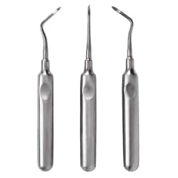 3pcs Dental Extraction Tooth Extracting Forceps Curved Root Lift Elevator Dental Implant Instruments