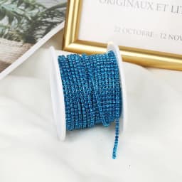 RESEN SS6-SS12 5yards/10yards Multicoloured Crystal Rhinestone Cup Chain Sew On Crystal Glass Cup Chain Trim Glue on Stone Trim