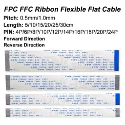 10PCS/LOT FPC FFC Ribbon Flexible Flat Cable 4/6/8/10/12/14/16/18/20 Pin Pitch 0.5MM 1.0MM A-Type B-Type 10CM 20CM 30CM 5CM