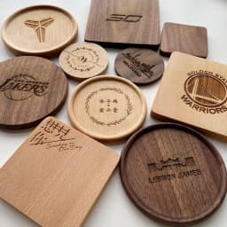 2PCS Wooden Coaster Tea Coffee Cup Pad Walnut Durable Heat Resistant Round Bowl Teapot Mat Home Wood Placemats Decor Coasters