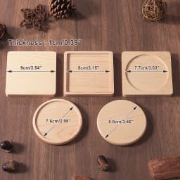 2PCS Wooden Coaster Tea Coffee Cup Pad Walnut Durable Heat Resistant Round Bowl Teapot Mat Home Wood Placemats Decor Coasters