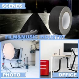 Premium Grade Heavy Duty Gaffer Tape Non-Reflective Multipurpose Water Resistant Floor Tape For Electrical Cord Black Gaff Tape