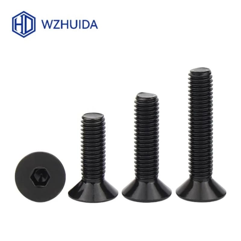 WZHUIDA Black Hexagon Hex Socket Countersunk Flat Head Screw M2 M2.5 M3 M4 M5 M6 M8 M10 Allen Bolts DIN7991 Stainless Steel