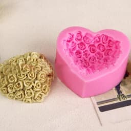3D Love Heart Rose Flower Silicone Soap Mold Handmade Candle Making Mold Diy Chocolate Cake Decoration Baking Tools Home Gifts
