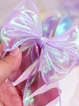 40mm 10Yards Fishtail Organza Ribbon Reflective Iridescent Wavy Edge Ribbon for Gift Wrapping DIY Bow Bouquet Voile Ribbons