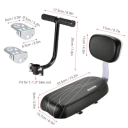 Bicycle Back Seat Bike PU Leather Soft Cushion Rear Rack Seat Water Resistant Children Seat With Back Rest Bicycle Accessories