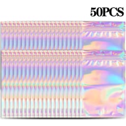 500PCS Laser Ziplock Bag Necklace Earrings Jewelry Gift Packing Bags Cell Phone Cases Colorful Packing Bags Kitchen Organizer