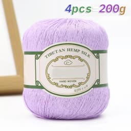 200g Cotton Linen Lace with Sequin Yarn, Cotton Linen Hand Woven Crochet Hollow Summer Shawl Hat Jacket Yarn Ball