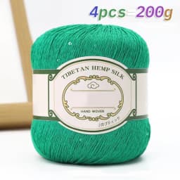 200g Cotton Linen Lace with Sequin Yarn, Cotton Linen Hand Woven Crochet Hollow Summer Shawl Hat Jacket Yarn Ball