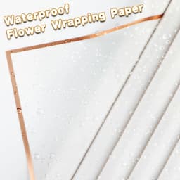 20 Sheets White Golden-edged, Waterproof Flower Wrapping Paper - Perfect for DIY Craft Packaging, Bouquet Wedding Gifts