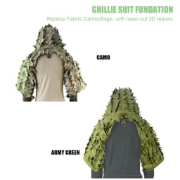 Ghillie Suit Foundation, Ghillie Poncho, Camouflage Hunting Base, Cape Sniper Viper Hood for Airsoft Paintball
