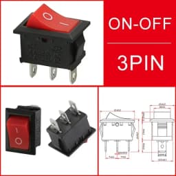 10/100Pcs KCD1 2/3/4Pin 15*21mm ON-OFF Boat Car Rocker Switch 6A 250V AC,10A 125V AC Power Switch With Red Green Light Switch