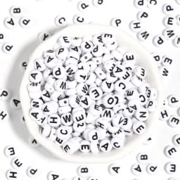 100Pcs/Lot A-Z Alphabet Beads Flat Round Letter Acrylic Beads Loose Spacer Beads For DIY Crafts Ornament Making Clothing Accesso