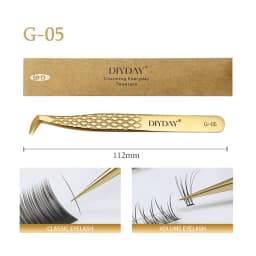 DIYDAY Anti-slip Eyelash Extension Tweezers Stainless Steel Fiber Tip Lashe Tweezer Precision Makeup Tool for Professional Use