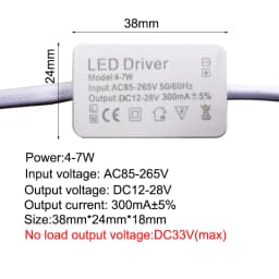AC85-265V Constant Current Driver 1w 3w 4w 7w 8w 12w 15w 20w 18w 24w 25w 36w LED Driver 300mA Transformer power supply module
