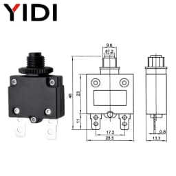 5pcs MR1 Circuit Breaker 3A 4A 5A 6A 8A 10A 15A 20A Thermal Current Overload Protector Push Button Switch with Waterproof Cap
