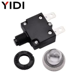 5pcs MR1 Circuit Breaker 3A 4A 5A 6A 8A 10A 15A 20A Thermal Current Overload Protector Push Button Switch with Waterproof Cap