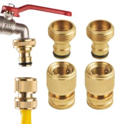 1 Sets Garden Hose Quick Connect Water Hose Fitting, 3/4 Inch 1/2 Brass BSP Female And Male Connector
