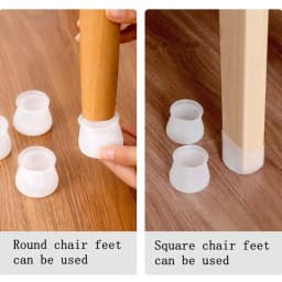 20Pcs Chair Floor Protectors Gray Silicon Chair Leg Cap Protection Cover Table Leg Pads