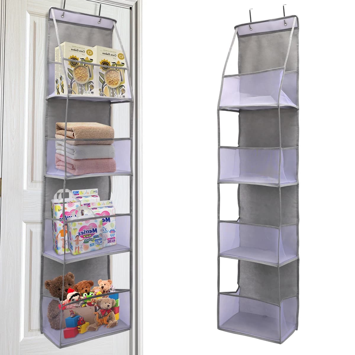 1pc 4 /6Layer Over The Door Hanging Organizer Cosmetics Wall Hanging Storage Organizerfor Nursery Bathroom Closet Bedroom Dorm