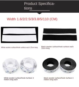 3M 9448A Black Double-Sided Self Adhesive 3m 16-100mm Strong Non-Trace High Temperature Resistant Hook and Loop Fastener Tape