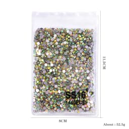 1440Pcs/bag AB/Clear Round Mini Nail Diamond SS3-SS16(1.3-4mm) FlatBack Non-Hotfix Nail Crystal Crystal Clear AB Manicure Glass