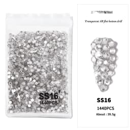 1440Pcs/bag AB/Clear Round Mini Nail Diamond SS3-SS16(1.3-4mm) FlatBack Non-Hotfix Nail Crystal Crystal Clear AB Manicure Glass