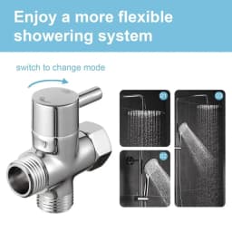 Brass 3-way G1/2 Shower Diverter Valve Water Separator Shower Tee Adapter Adjustable Faucet Switcher Bathroom Replacement Part