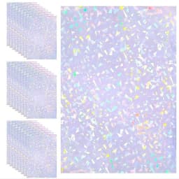 Holographic Glitter Laser Self Adhesive Waterproof Vinyl Stickers A4 Size Overlay Photos Windows Laptops Decorations 10pcs Sets
