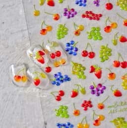 1pcs 5D Kawaii Jelly Strawberry Nail Art Stickers Fashion Cartoon Fruit Nail Transfer Slider Decals DIY Decorations Accessories