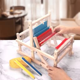 Wooden Multi-Craft Weaving Loom Mini Spinning Knitting Machine DIY Hand Loom Weaving Machine Handmade Crafting Fun for Adults