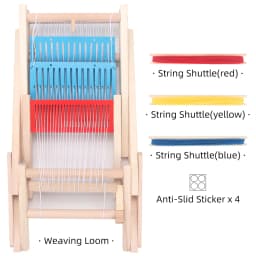 Wooden Multi-Craft Weaving Loom Mini Spinning Knitting Machine DIY Hand Loom Weaving Machine Handmade Crafting Fun for Adults